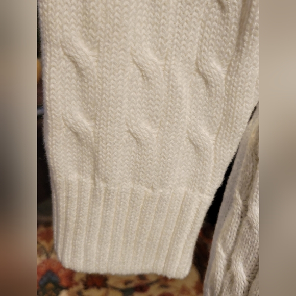 NWT Jeanne Pierre L Sweater 3/4 Sleeves White V Neck - Picture 5 of 7